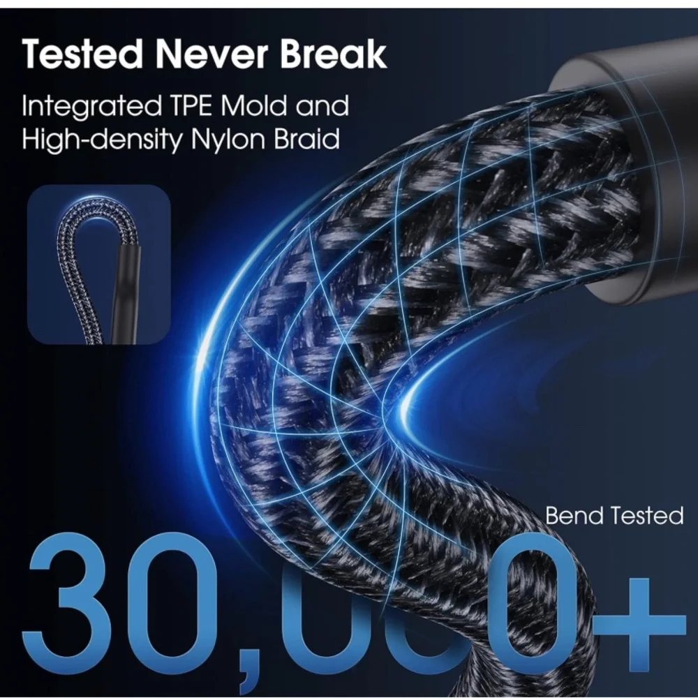 iPhone fast charging braided cord.